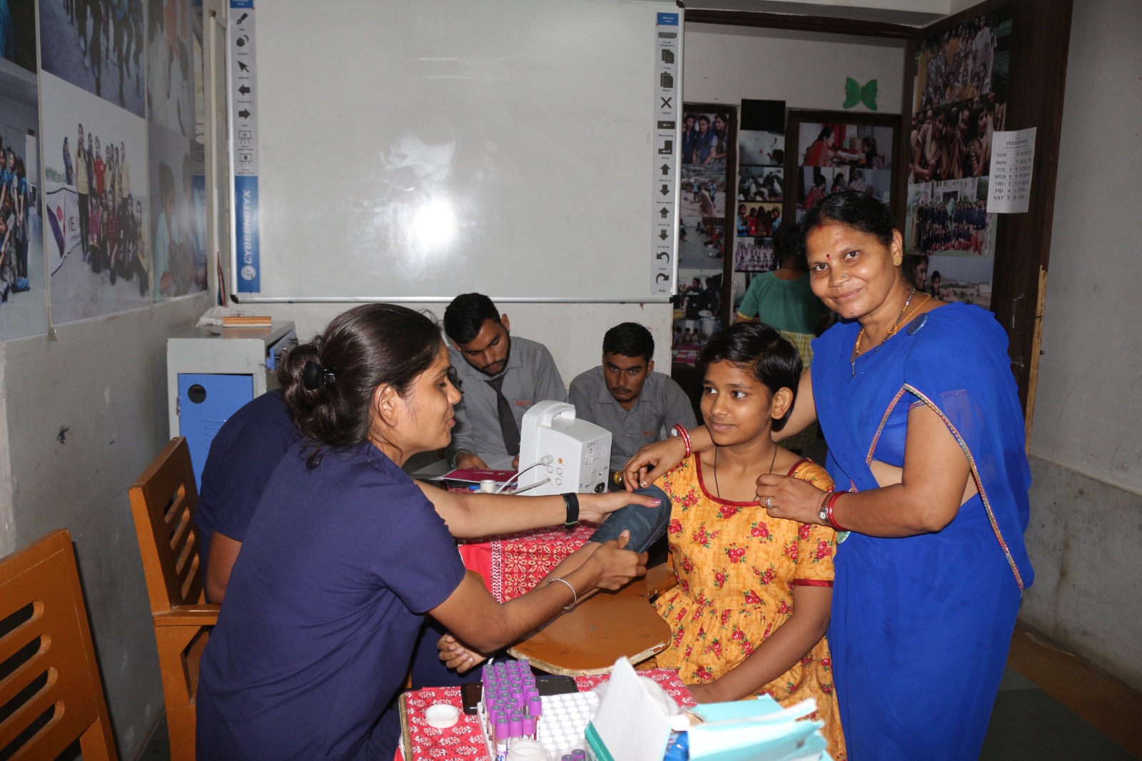 Blood-pressure check during a general health screening